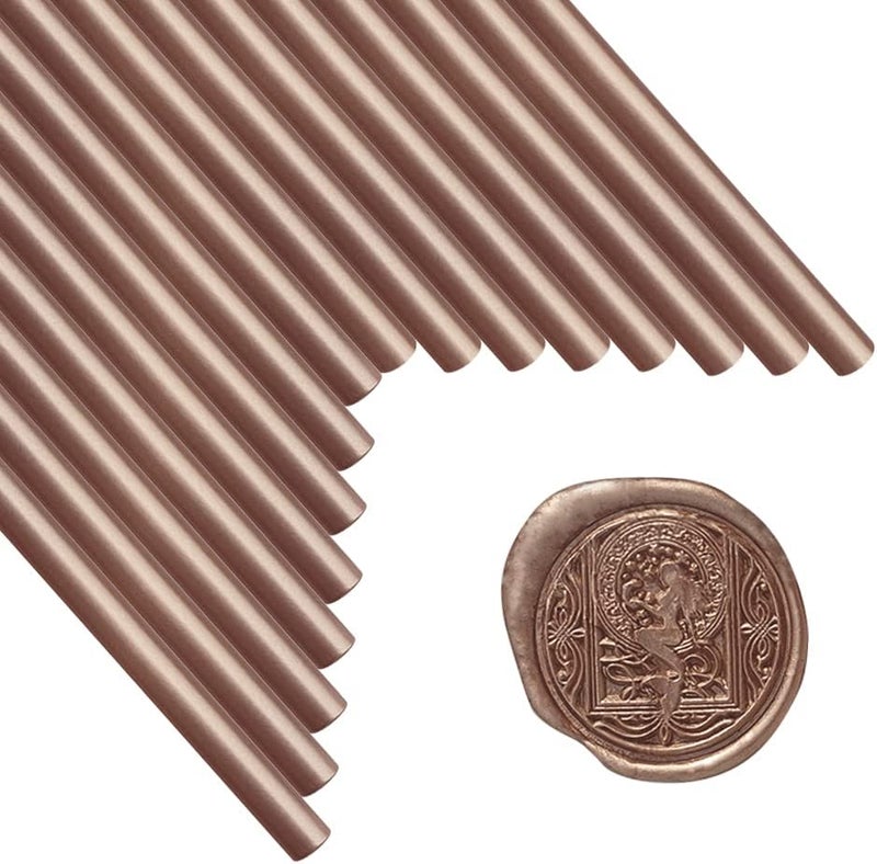 ANBOSE Wax Seal Sticks, 16 Pieces Glue Gun Sealing Wax Sticks for Wax Seal Stamp, Champagne Gold Wax Seal Stick for 0.44 Inch Glue Gun, for Wedding Invitations, Cards, Envelopes - Image 1